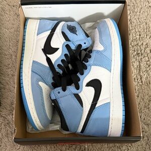 Nike Air Jordan 1 Light Blue and White Sneakers